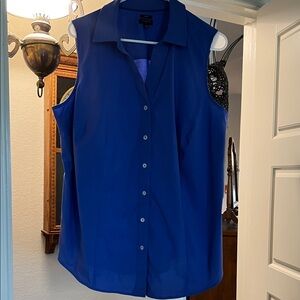 Talbots Royal Blue Sleeveless Blouse